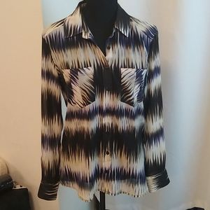 Guess Patterned button down silky blouse
